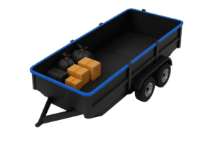 Pure Disposal junk removal trailer with boxes and bags